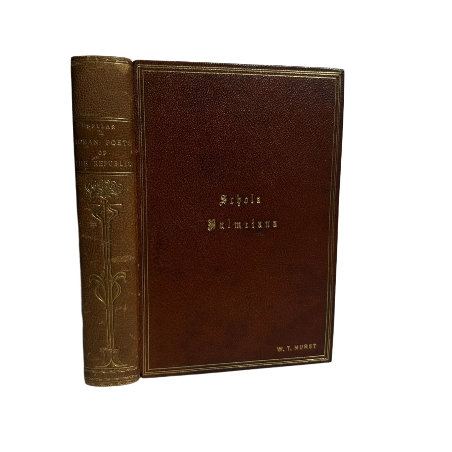 1839 "The Roman Poets of the Republic" Brown Full Leather Book