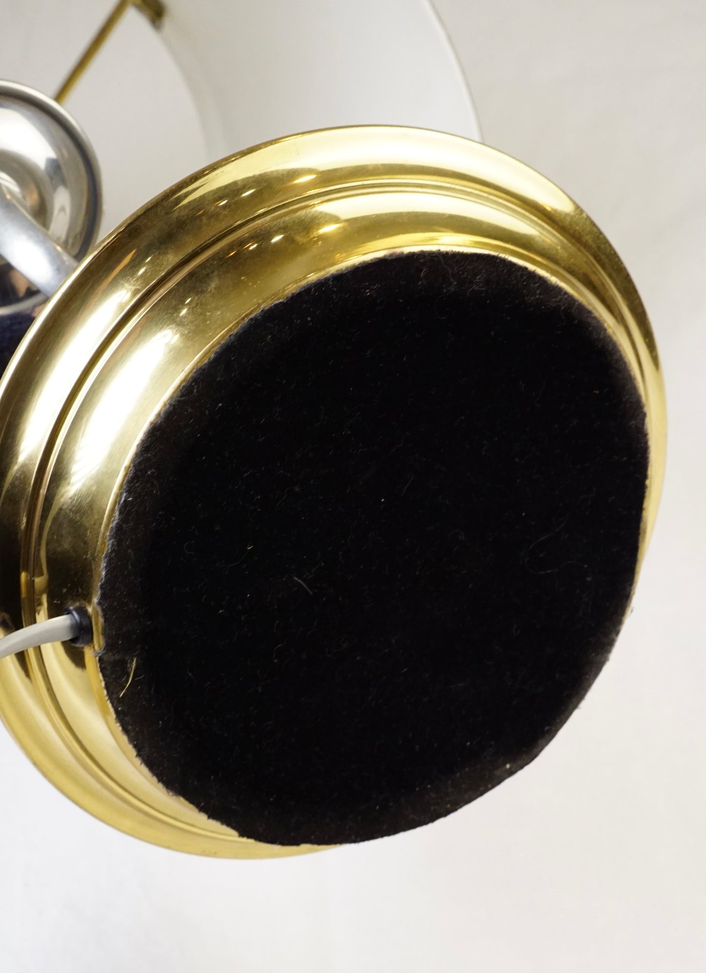 Vintage French Bouillotte Table Lamp with Adjustable Burgundy Tole Shade