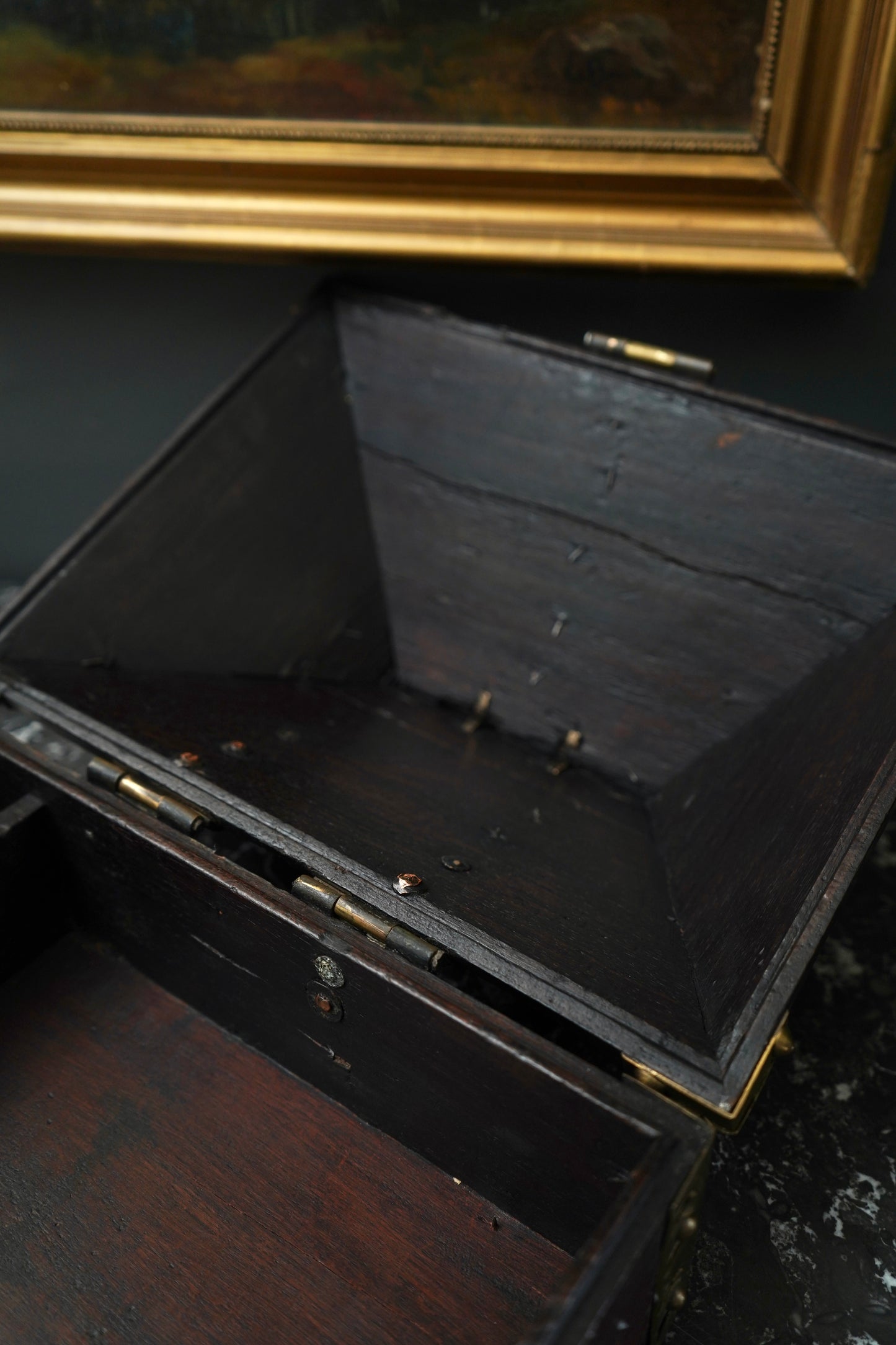 Antique Anglo-Indian Brass Mounted Keepsake Box | 19th Century Rosewood Storage Chest
