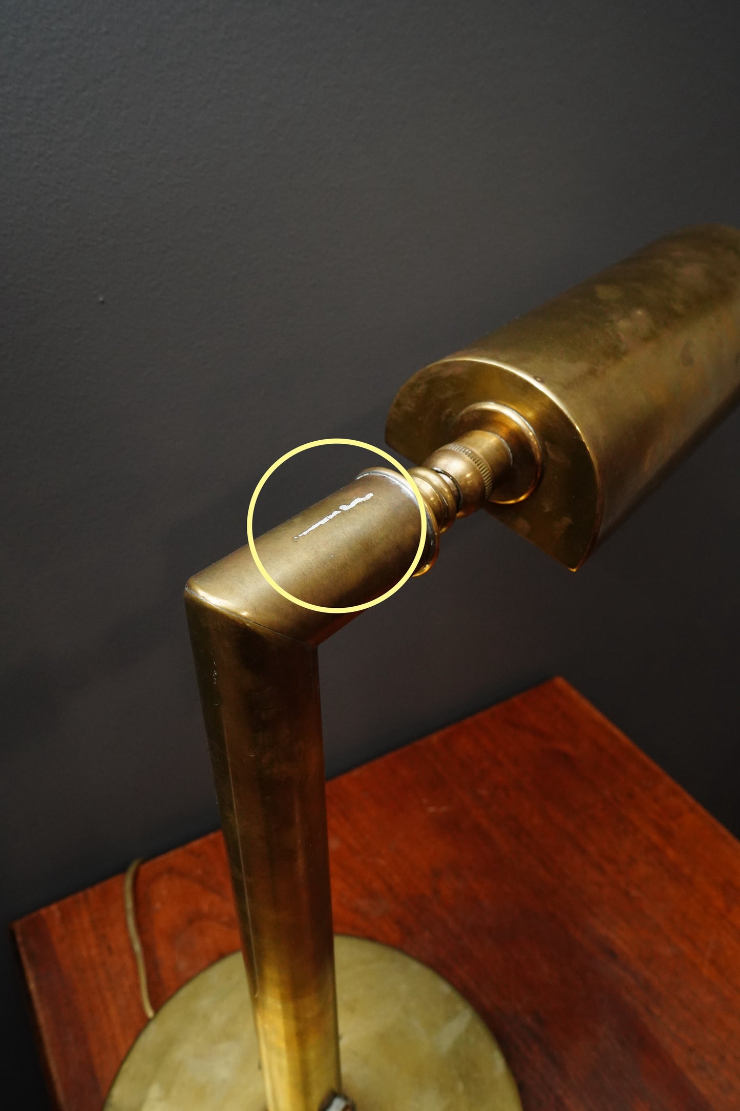 Vintage Brass Desk Lamp, Dimmable