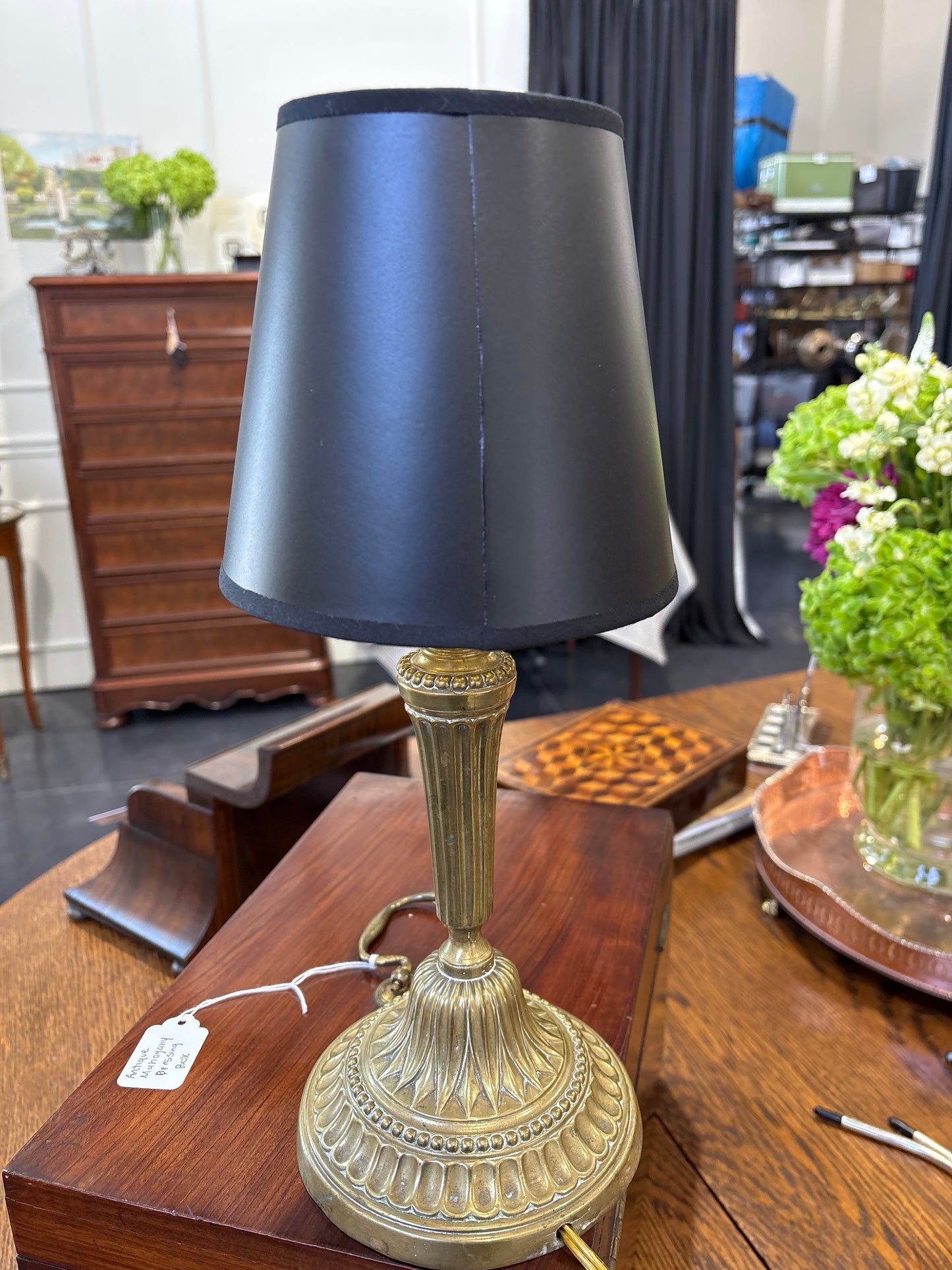 Antique Gilt Brass Lamp