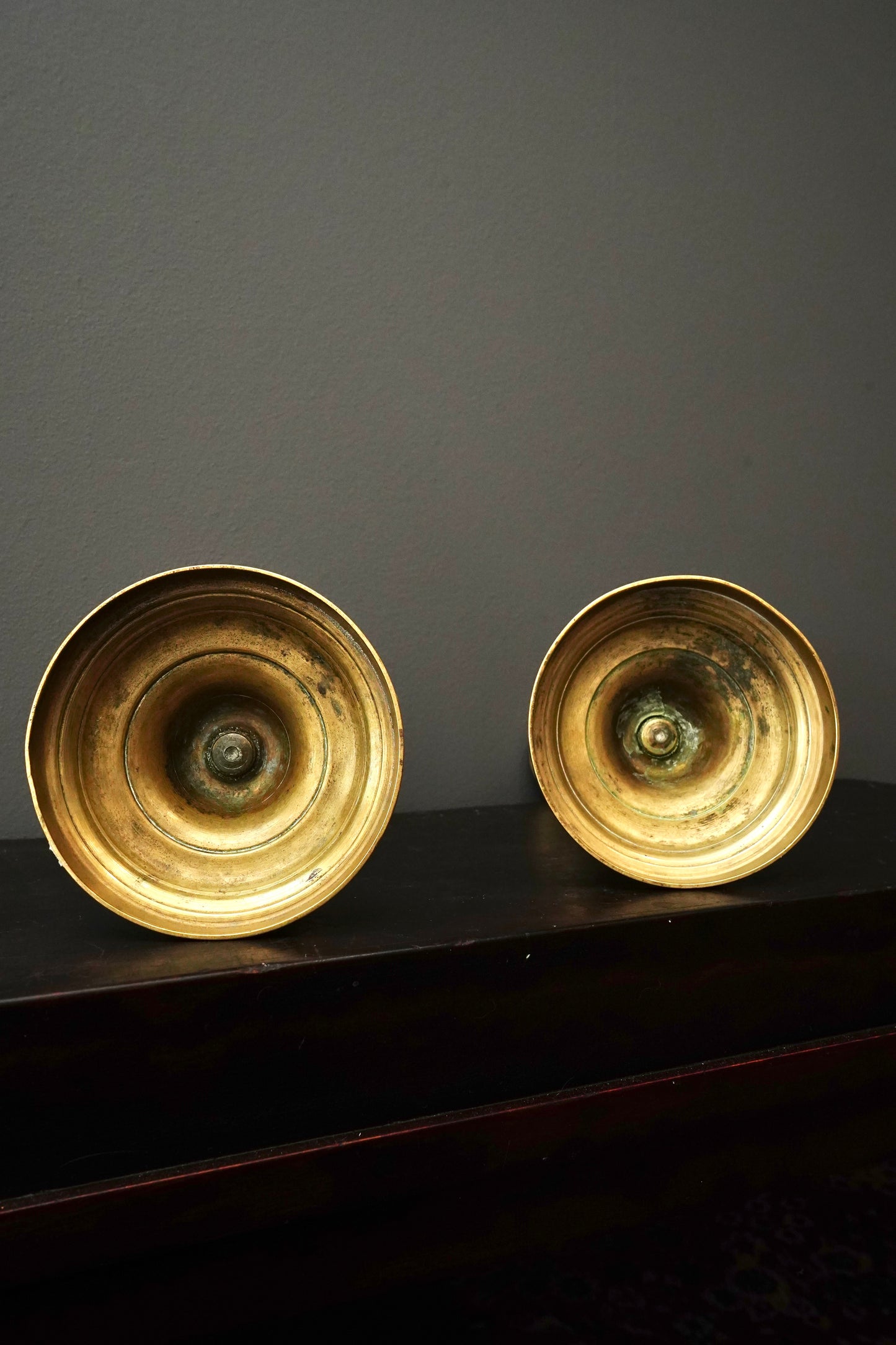 Pair Antique French Solid Brass Candlesticks Louis XVI Style 11 Inch