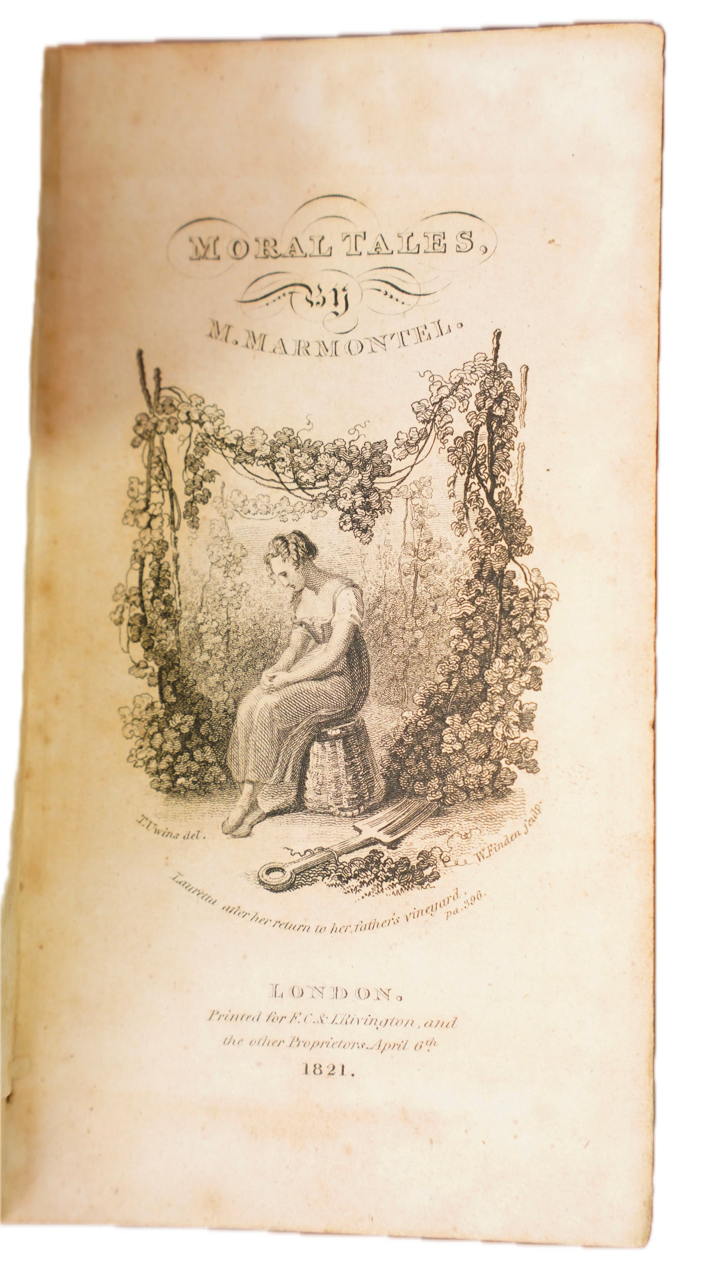 Antique Marmontel Moral Tales 1821 Full Calf Binding