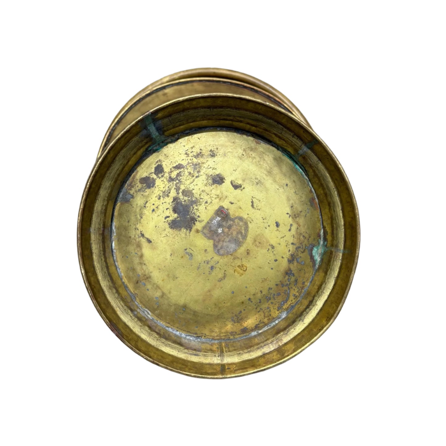 Antique Arts & Crafts Style Hammered Brass Hearth Handled Planter, Vintage Brass Bucket with Handle