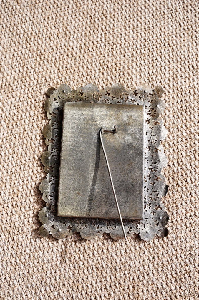Vintage French Filigree Style Silver Tone Picture Frame