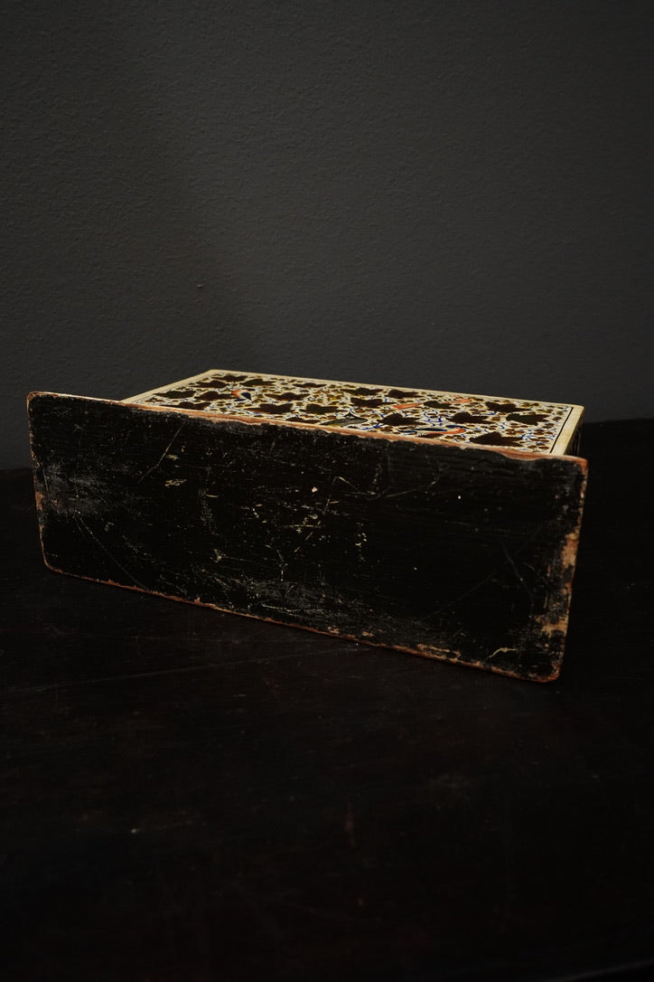 Antique Hand Painted Card Holder Box