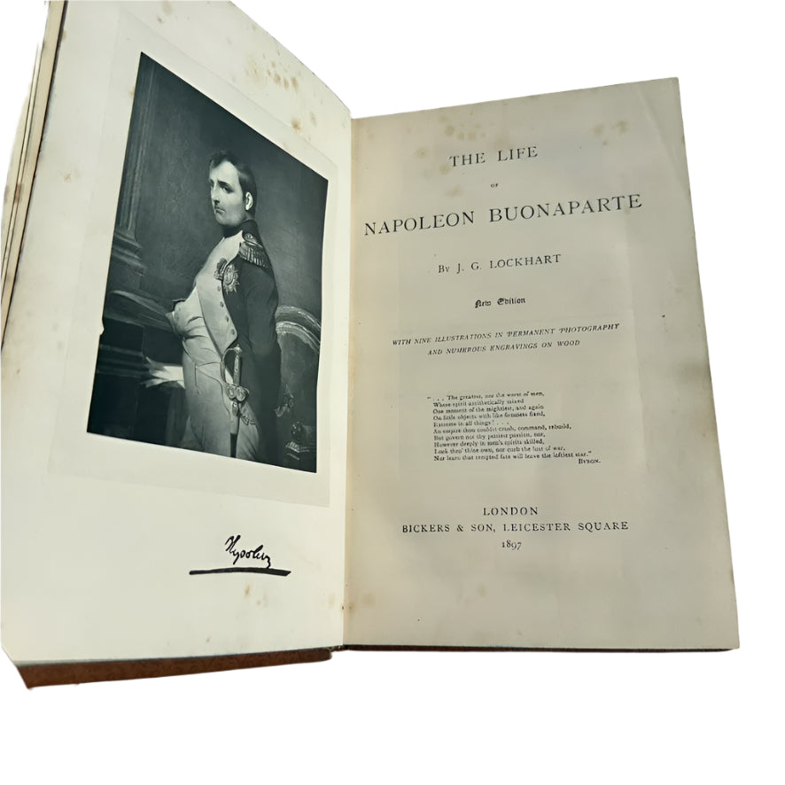 1897 "The Life of Napoleon Buonaparte" Brown Full Prize Binding Leather Book