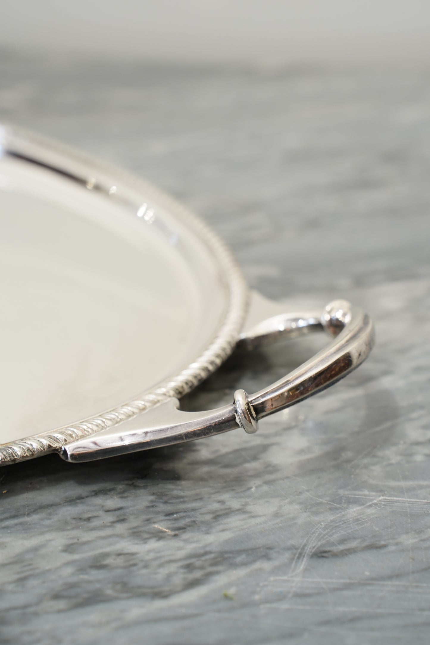 Antique Harrods Silver Plate Oval Serving Tray, English