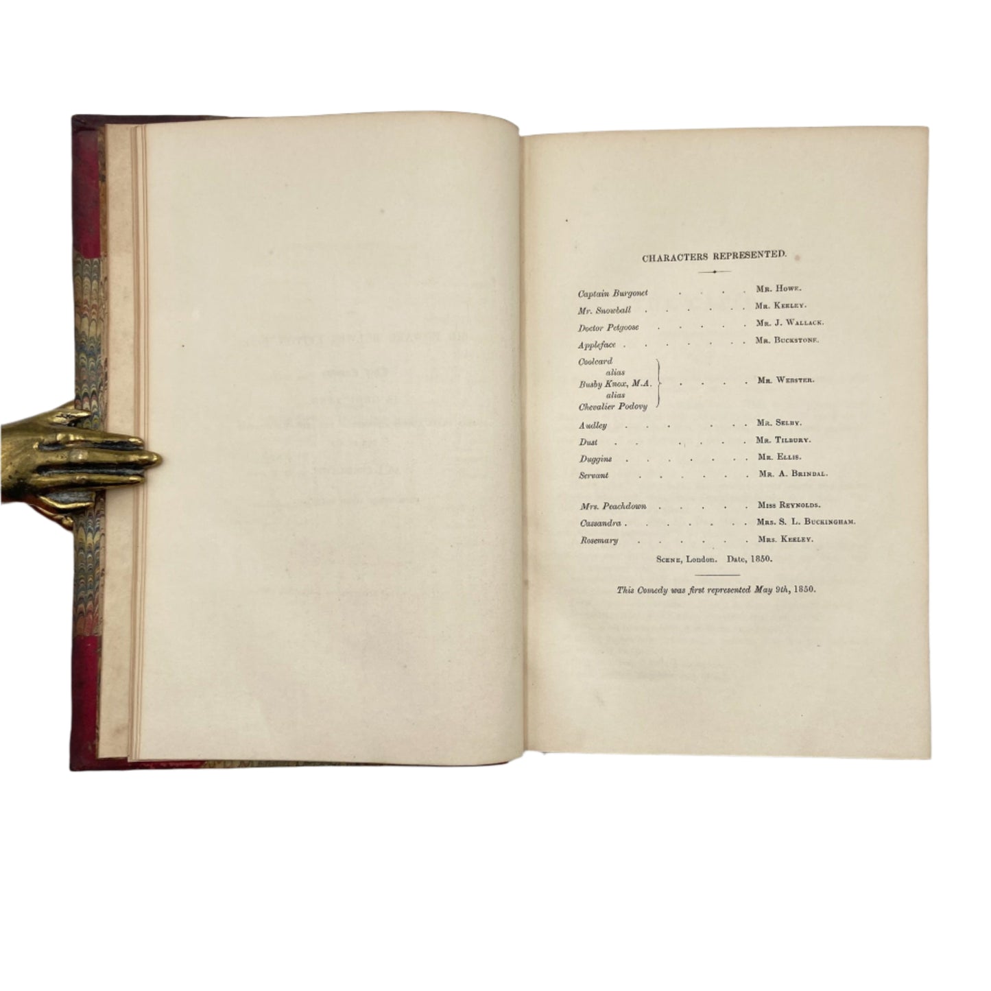 1809 "The Catspaw: A Comedy in Five Acts" Red Half Leather Book