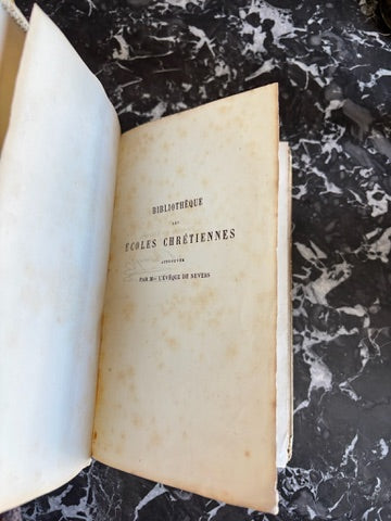 Antique French Prize Book with Blue and Gilt Embossed Binding | 1856 Histoire de Bertrand du Guesclin by Guyard de Berville