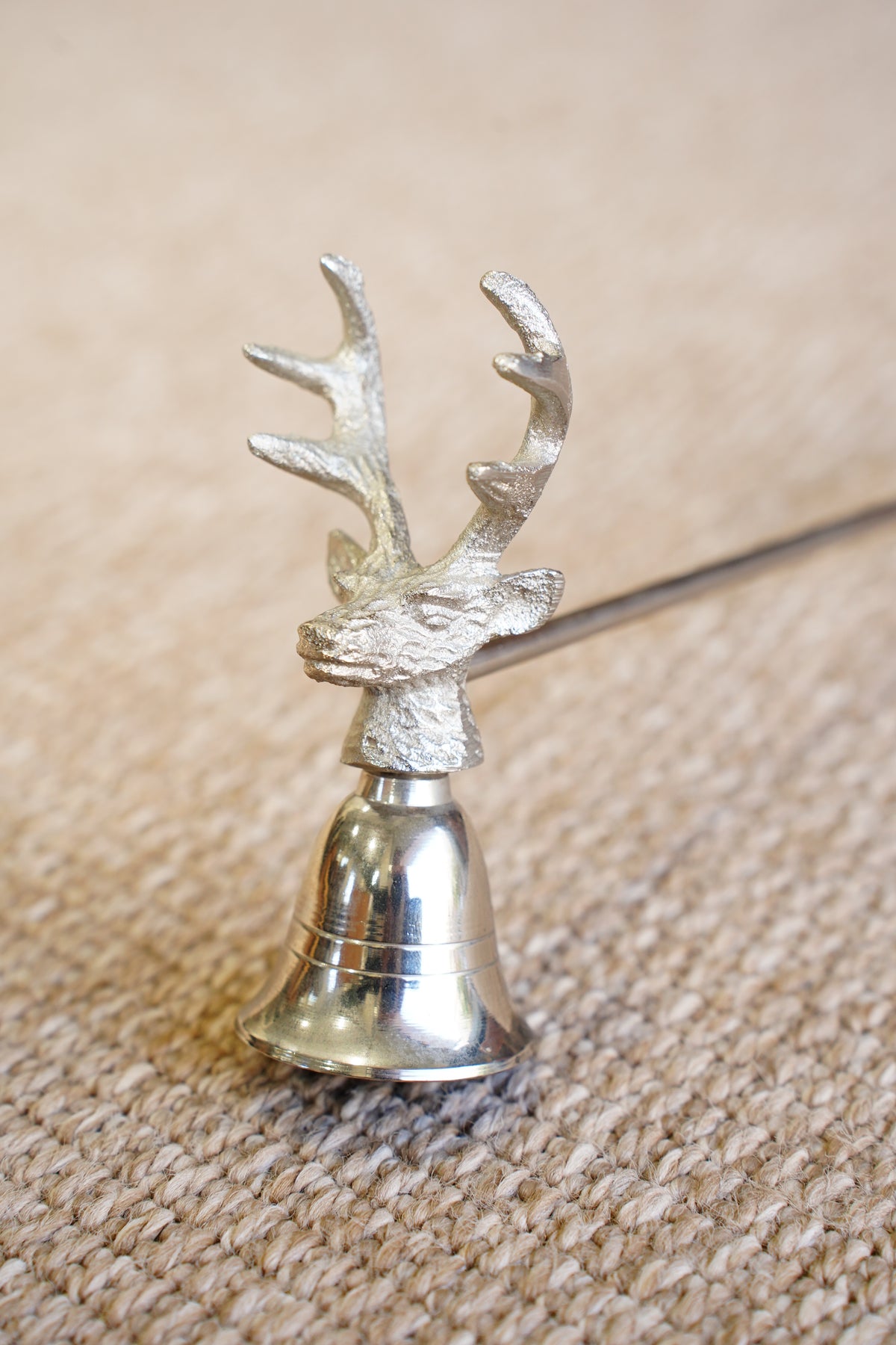 Stag Head Candle Snuffer, Silver Plated Metal