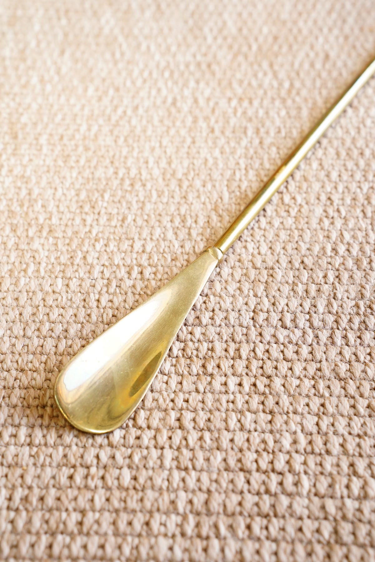 Vintage Solid Brass Lion Head Shoe Horn, Long Handled