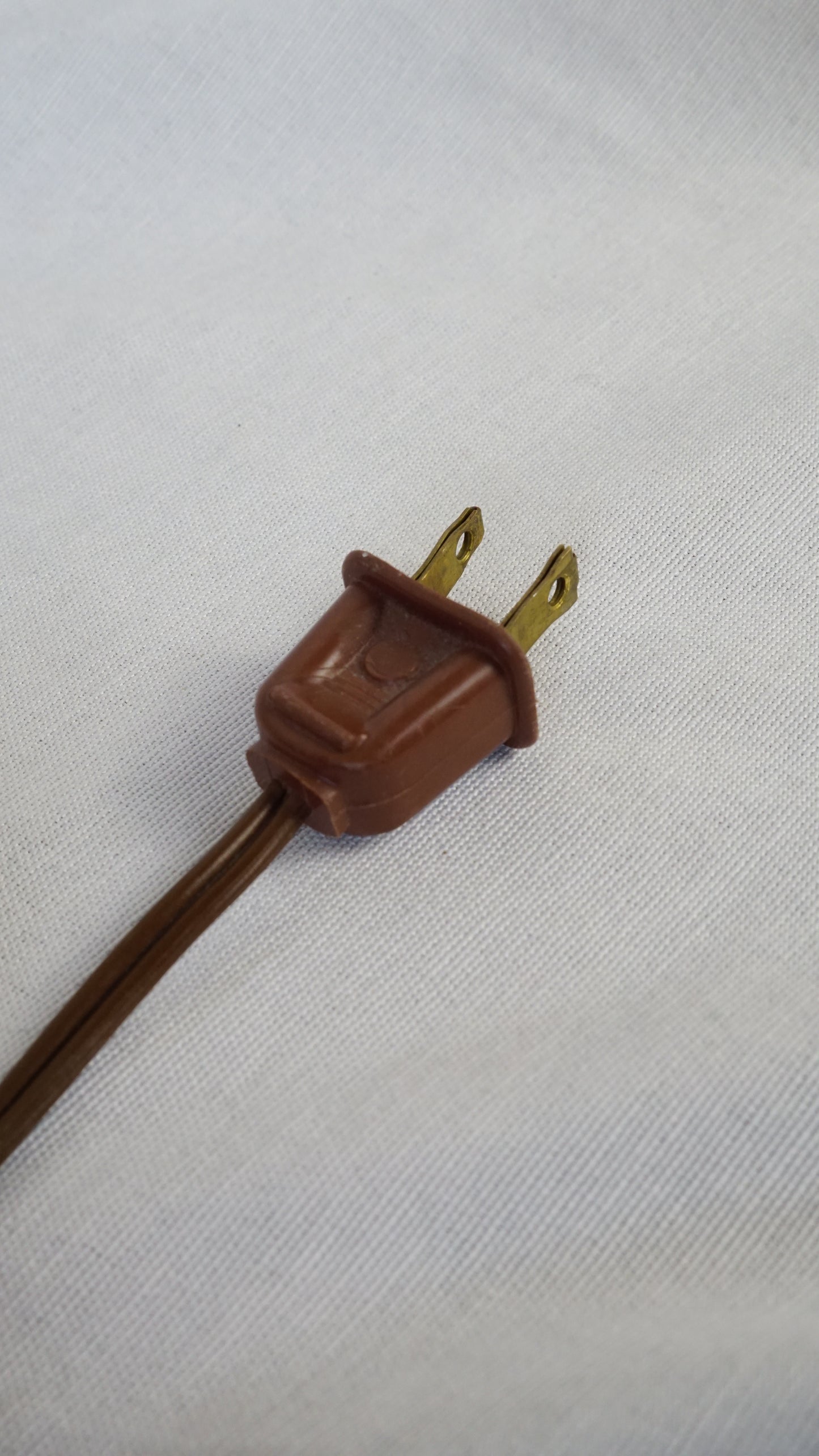 Vintage Cream Porcelain Lamp with Green Banding