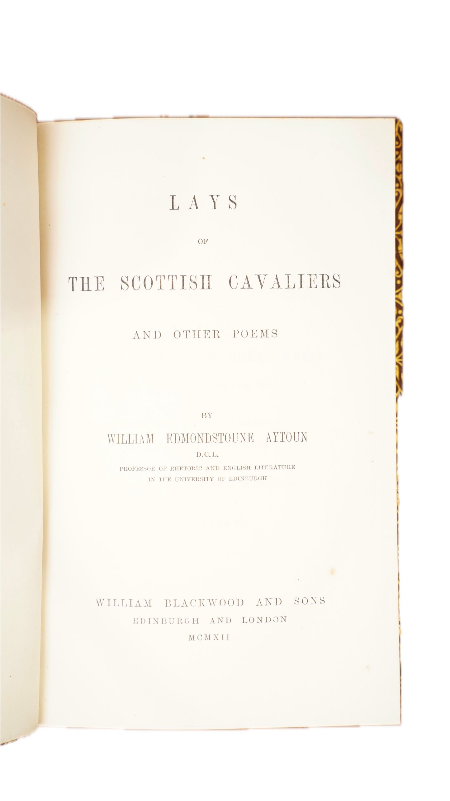 Antique Aytoun Lays of the Scottish Cavaliers Full Leather 1912