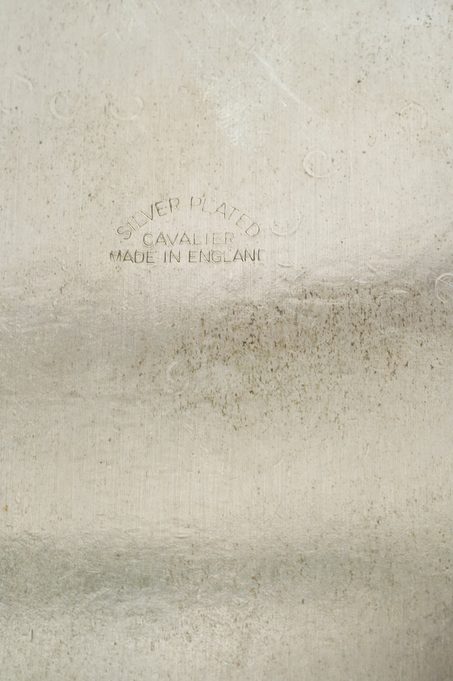 Vintage English Silverplate Gallery Tray with Ball Feet, Engraved Scrollwork