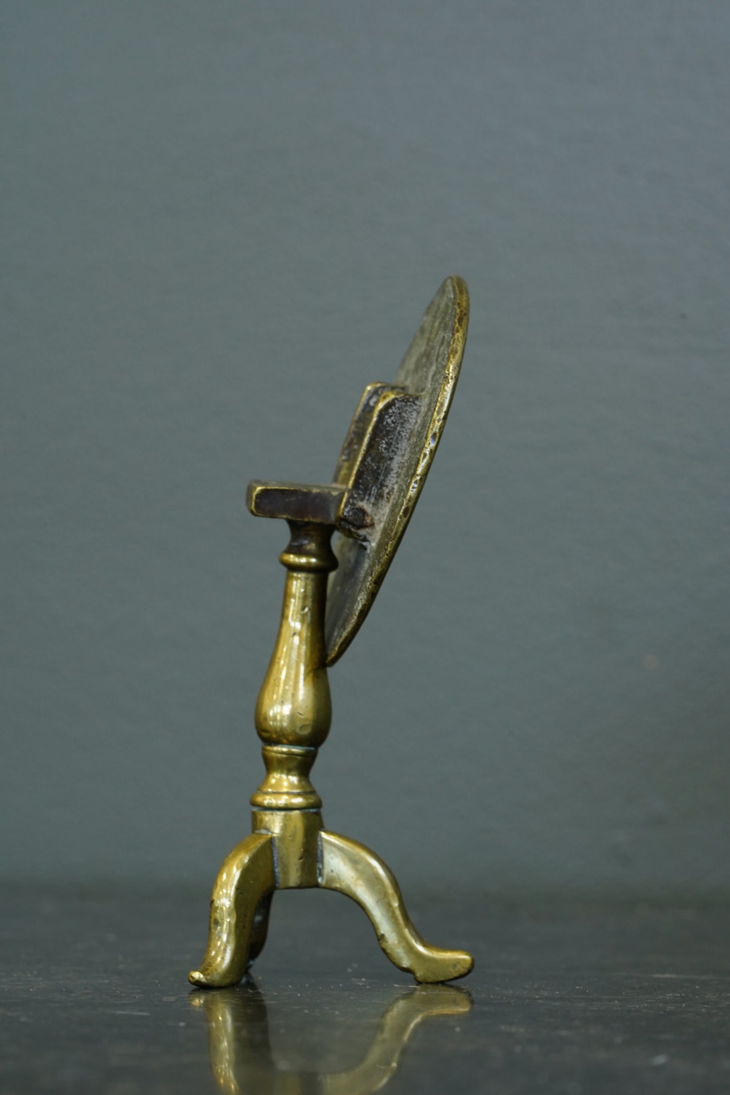 Miniature Brass Tilt-Top Table Candle Reflector