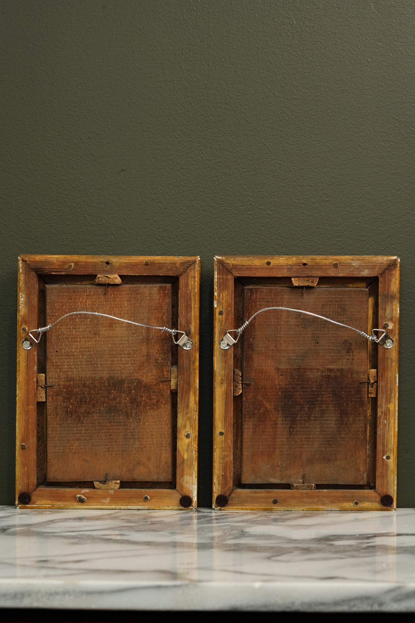 Pair 19th Century Continental School Warrior Cabinet Paintings after Salvator Rosa