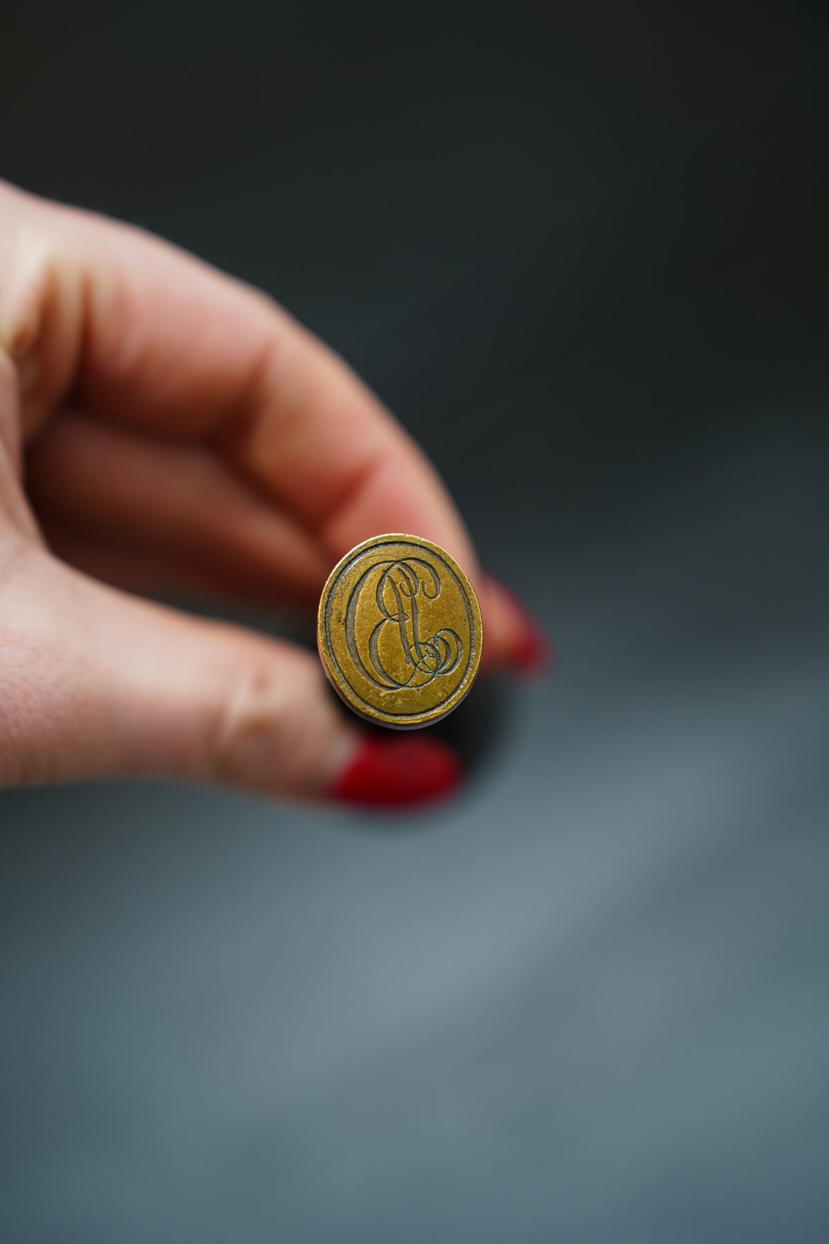 Antique Ebonized Monogram Wax Seal Stamp