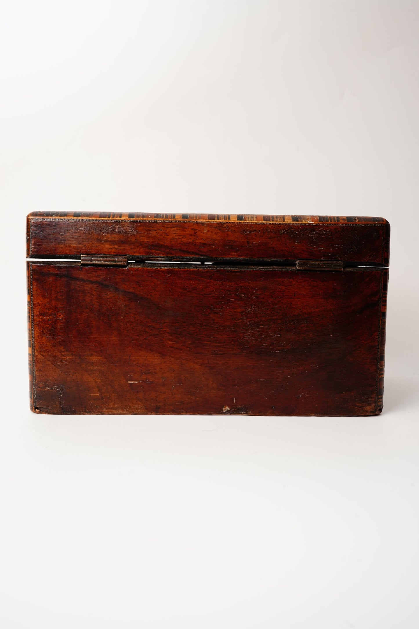 Antique Marquetry Inlaid Wood Box 19th Century European