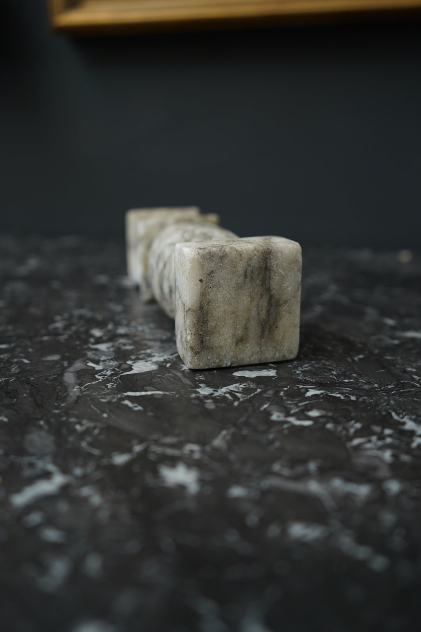 Vintage Italian Carrara Marble Candlestick Holder, Hand-Carved Stone Candle Holder