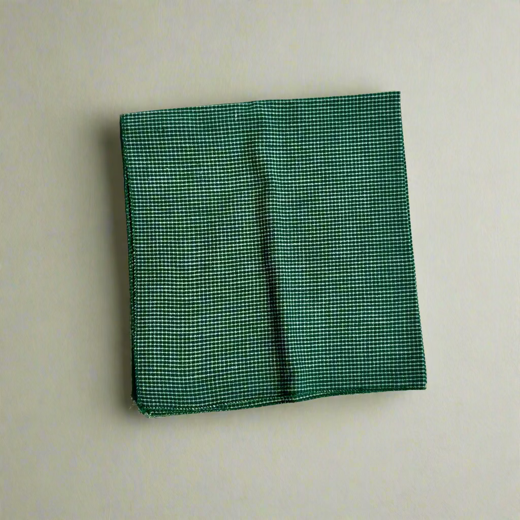 Vintage Green Gingham Cloth Napkins – Set of 4 Handmade Country Cottage Napkins