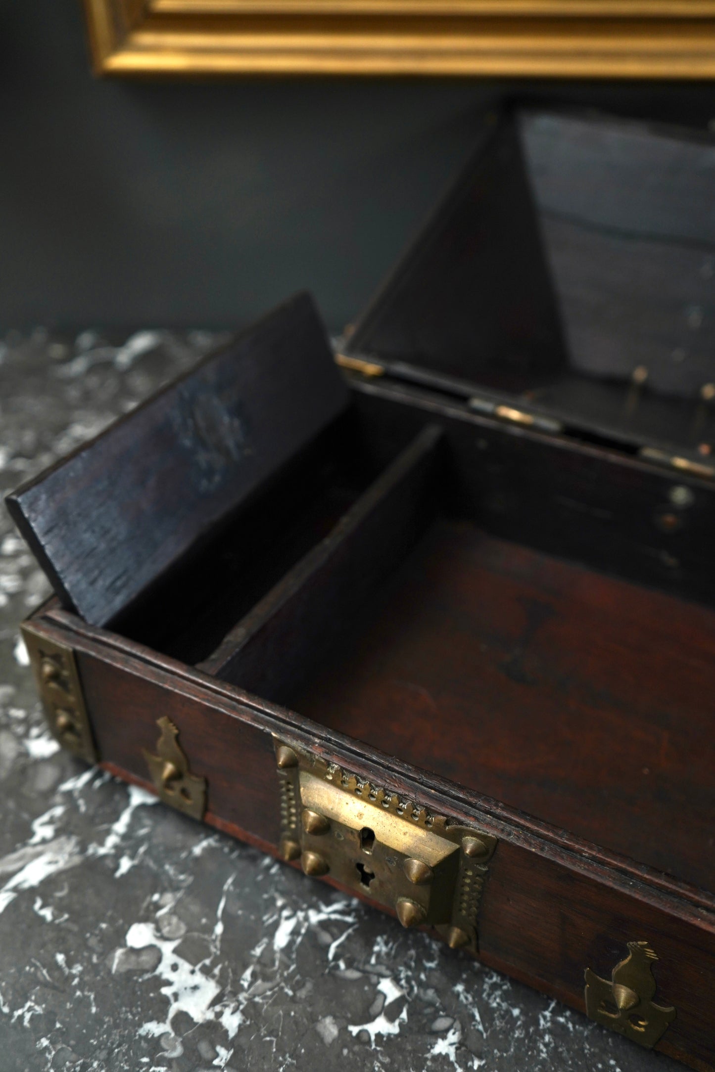 Antique Anglo-Indian Brass Mounted Keepsake Box | 19th Century Rosewood Storage Chest
