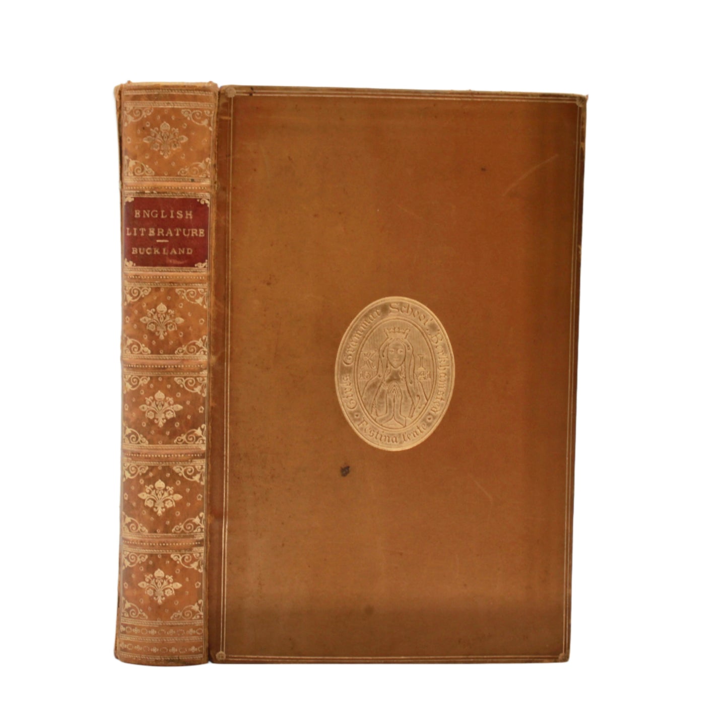 1895 English Literature Prize Binding Full Calf Leather Book