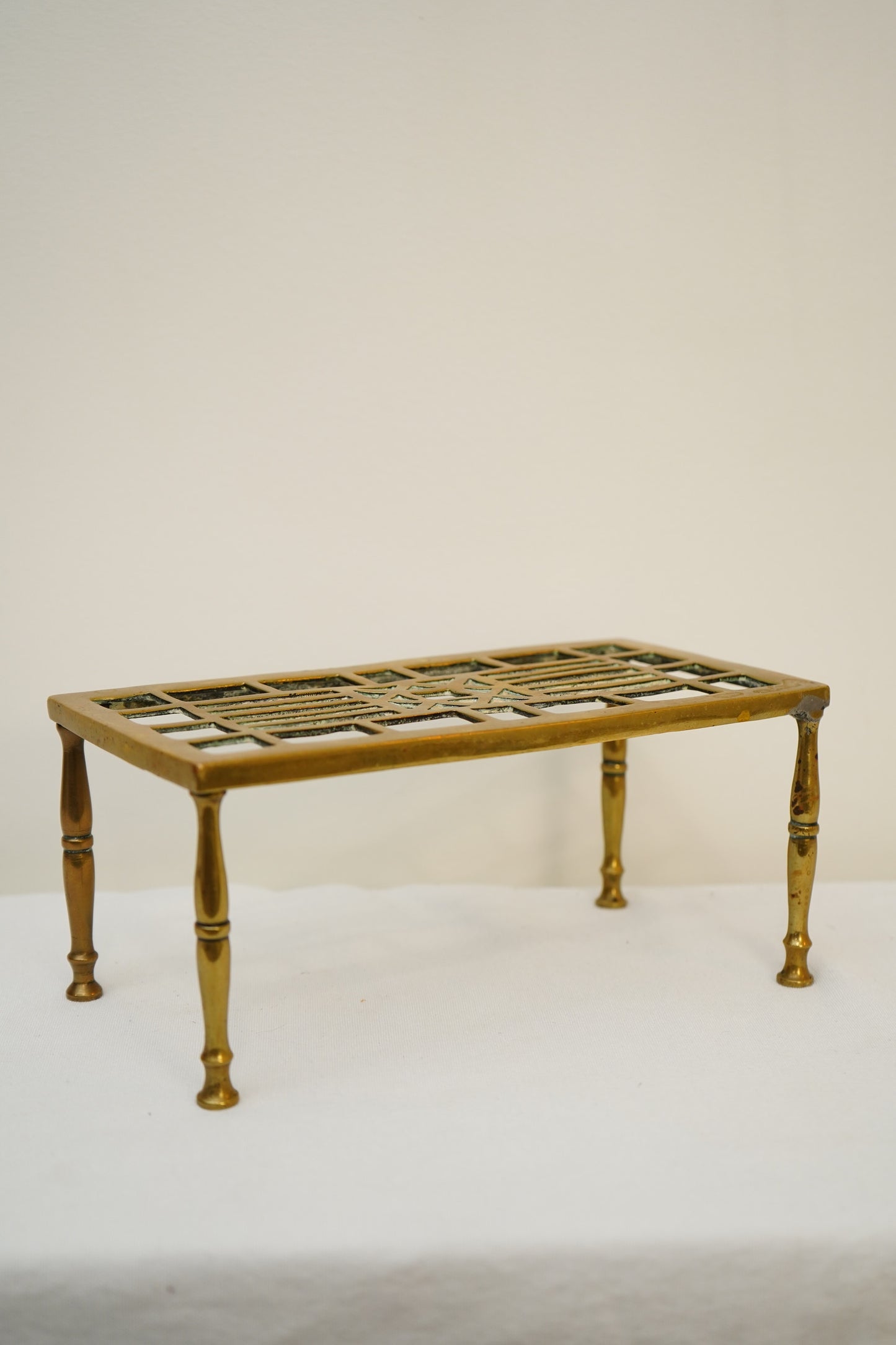 Small Antique English Brass Riser | Trivet