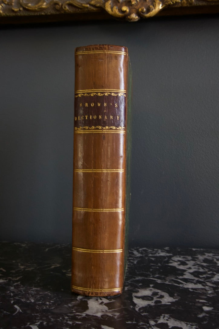 1846 "Brown’s Dictionary of The Holy Bible" Brown Half Leather Book