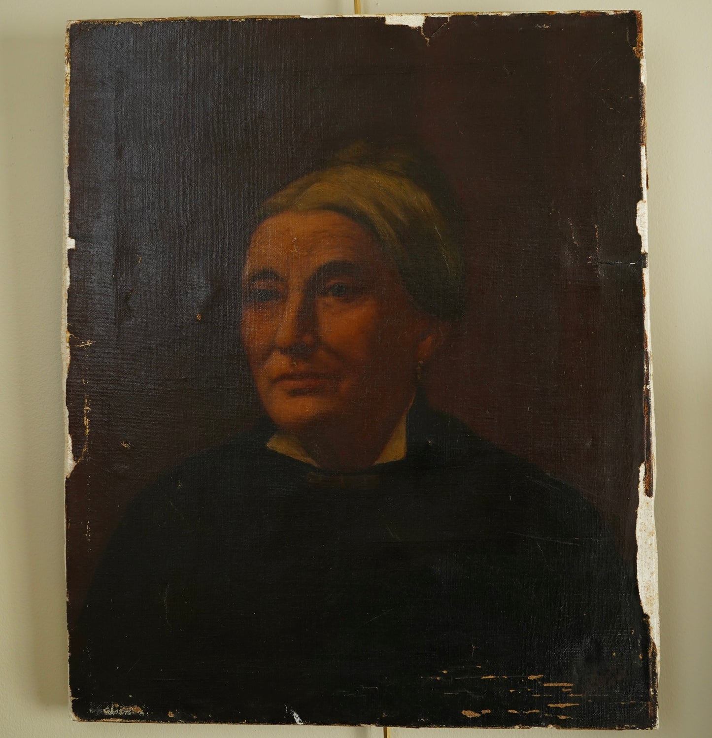 Signed Antique Portrait – 1892 Oil on Canvas, Victorian Woman, 18” x 22”