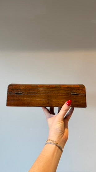 Antique English Banded Rosewood and Satinwood Box