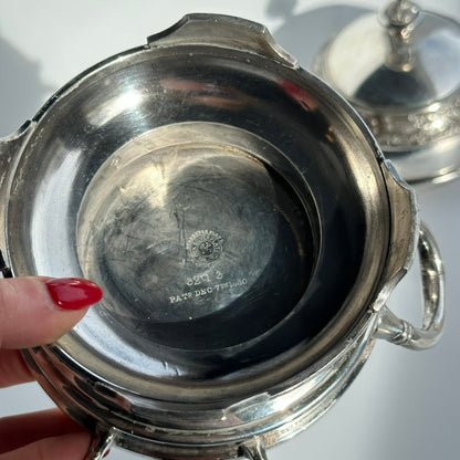 Antique 1880 Wilcox Silver-Plated Caviar or Butter Dish with Glass Insert