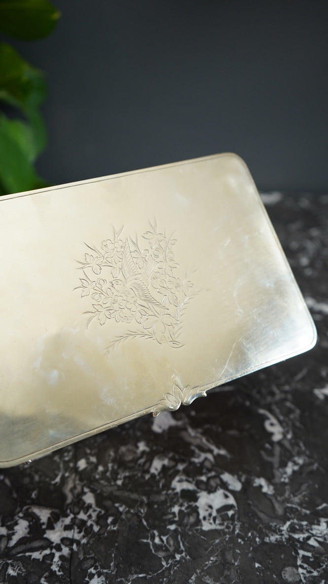 Antique English Oak and Silver-Plated Twin Tea Caddy | John Grinsell & Sons, c.1895–1910