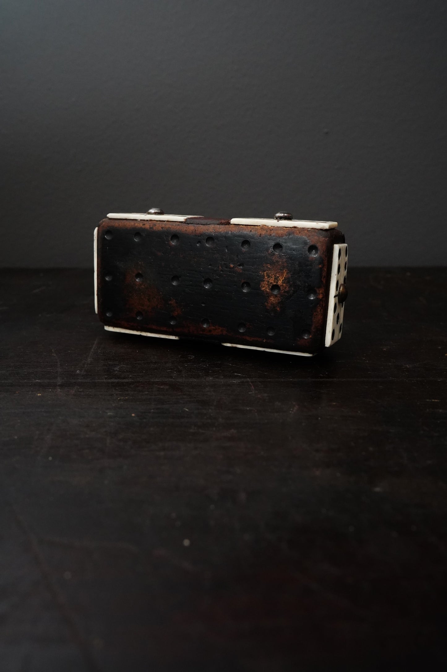 Antique Victorian Domino Box Trinket Box, Miniature