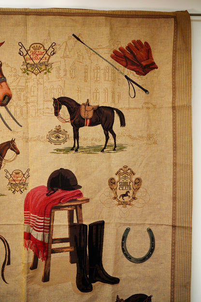 Large Equestrian Wall Tapestry – Dressage Horse Jacquard, European Made NEW