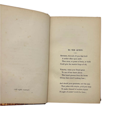 1875 Tennyson Poems Fine Leather Binding Victorian Poetry