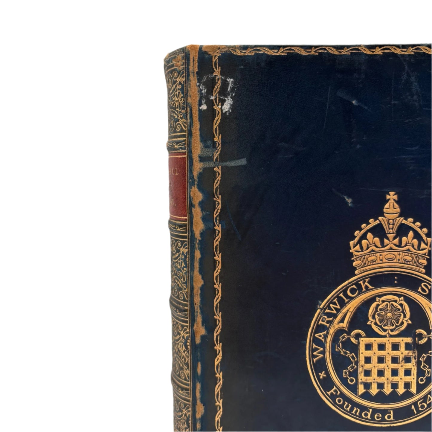 1892 Nature "Wonderful Nests" Blue Full Leather Prize Binding Book, Antique Bird Book