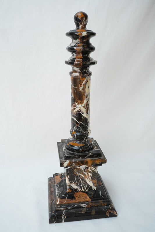 Antique Marble Column Pedestal Stand, Breccia Stone *AS-IS*