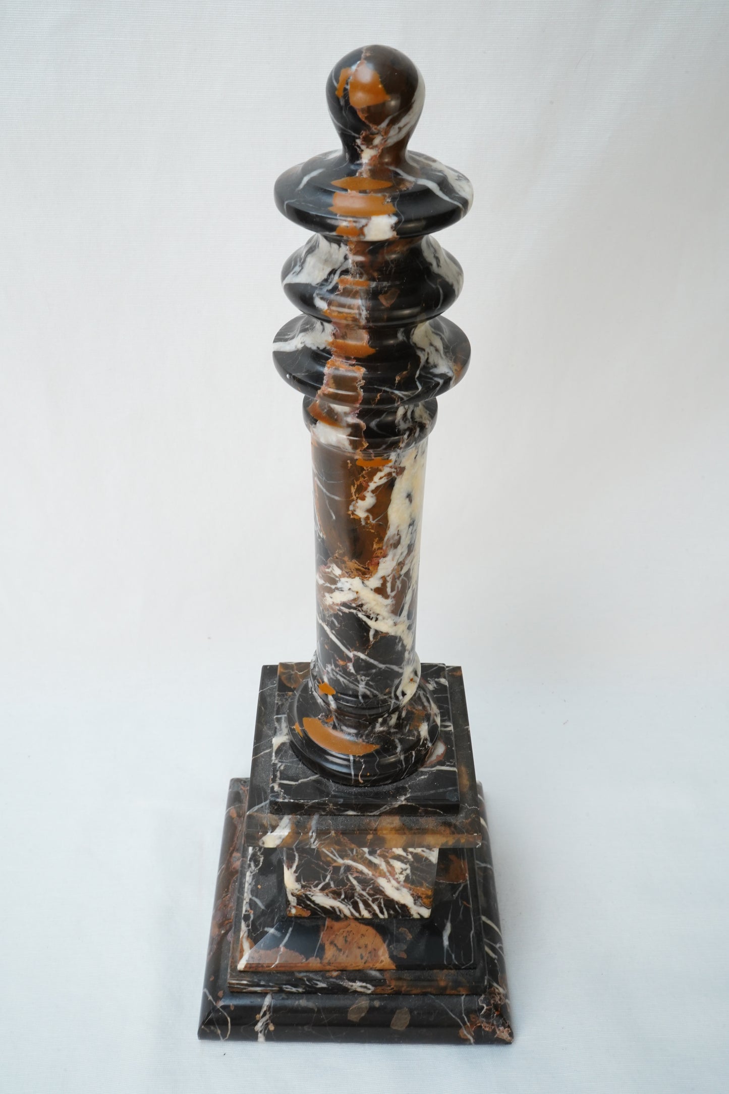 Antique Marble Column Pedestal Stand, Breccia Stone *AS-IS*