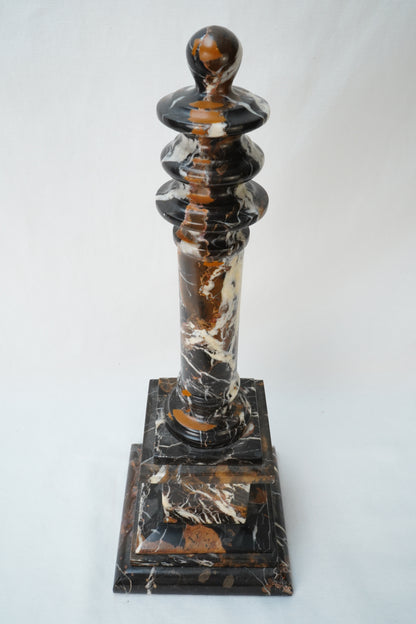 Antique Marble Column Pedestal Stand, Breccia Stone *AS-IS*