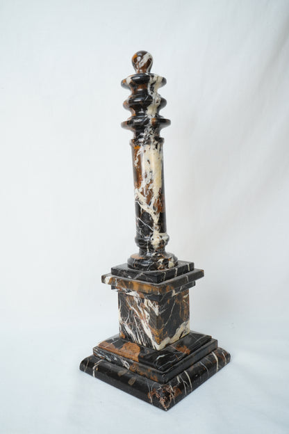 Antique Marble Column Pedestal Stand, Breccia Stone *AS-IS*