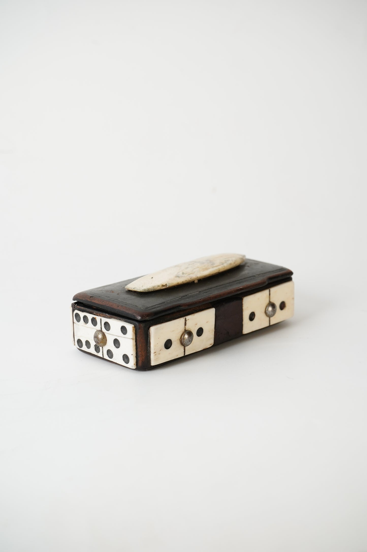 Antique Victorian Domino Box Trinket Box, Miniature