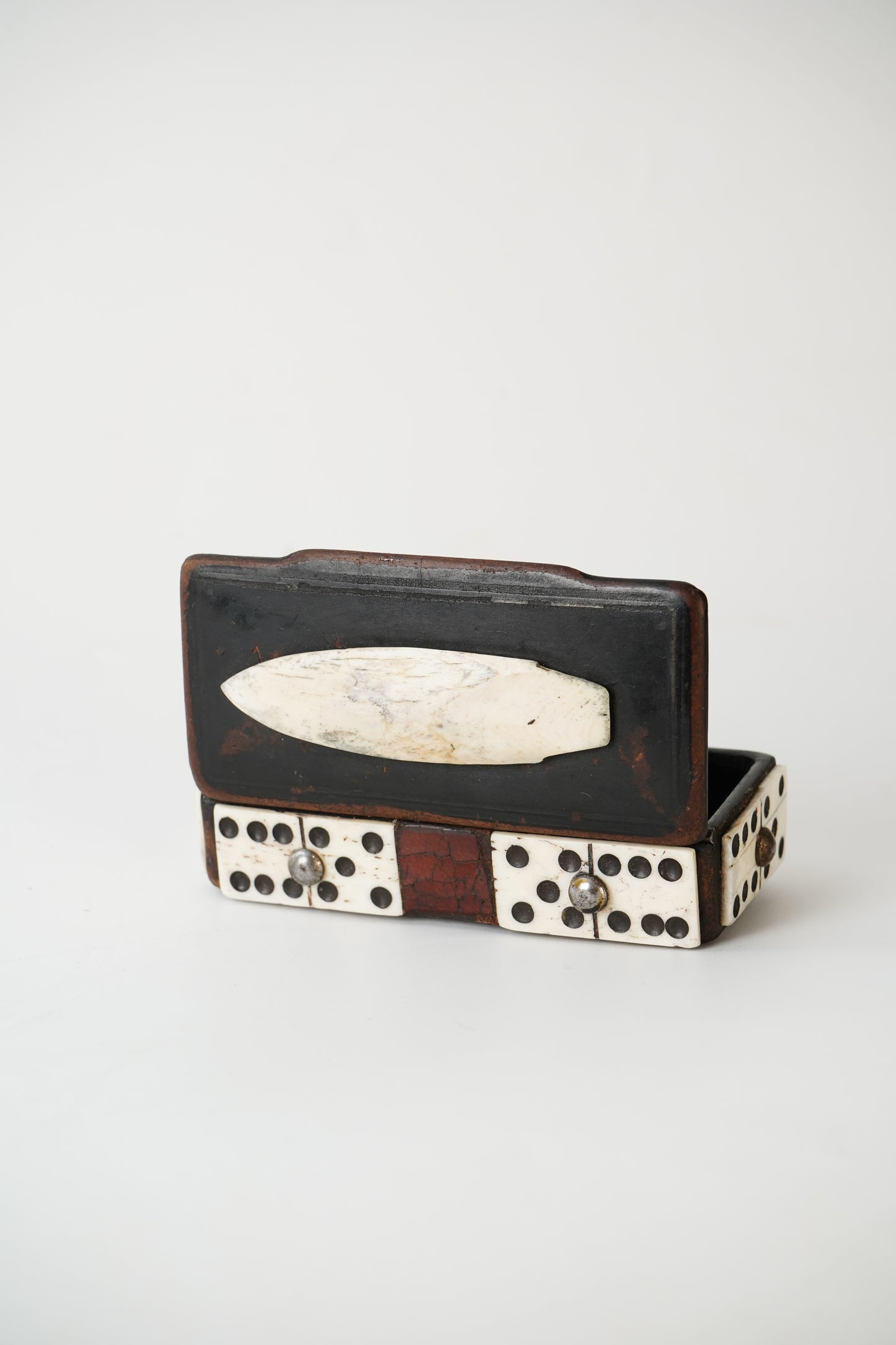 Antique Victorian Domino Box Trinket Box, Miniature