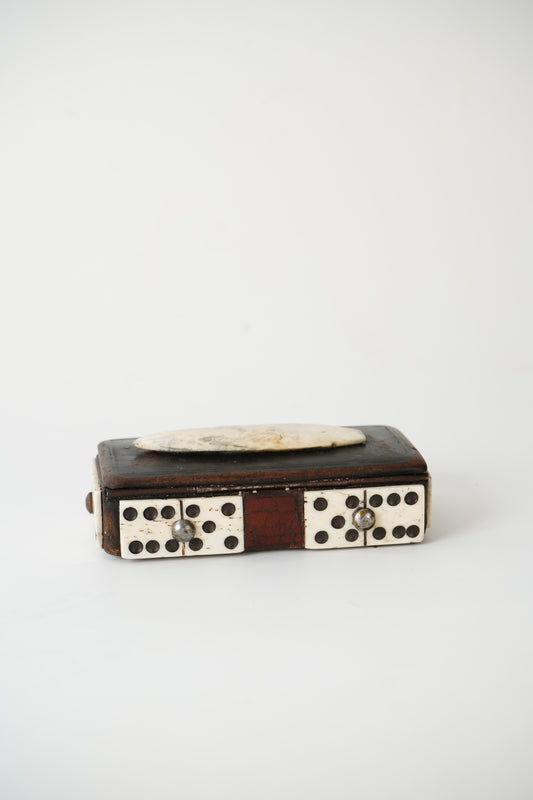 Antique Victorian Domino Box Trinket Box, Miniature