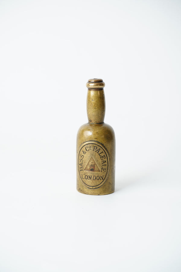 Antique Brass Bass & Co Pale Ale Bottle Vesta Case Match Safe secondary view