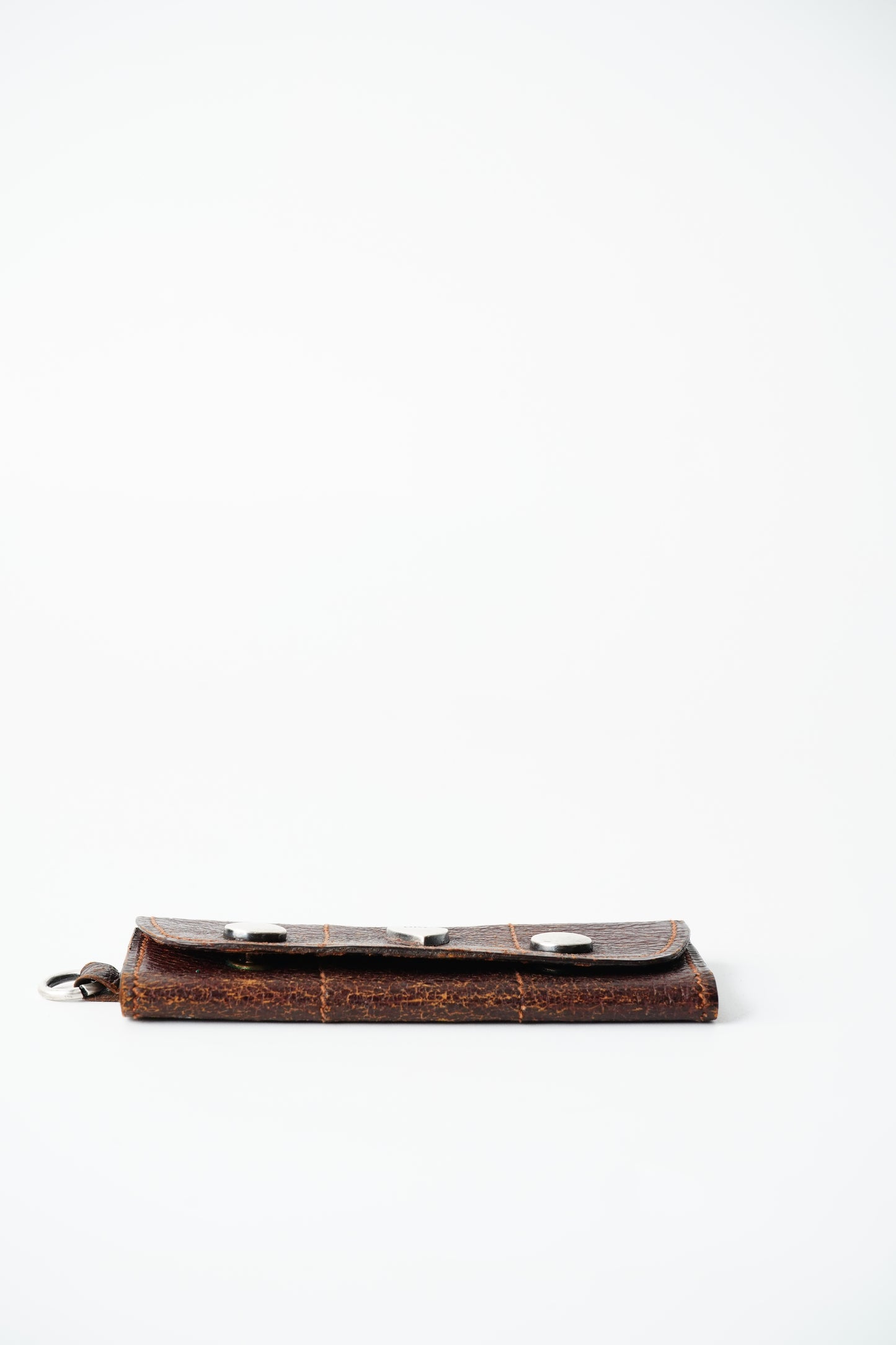 Antique Leather Coin Wallet with Tiered Pockets