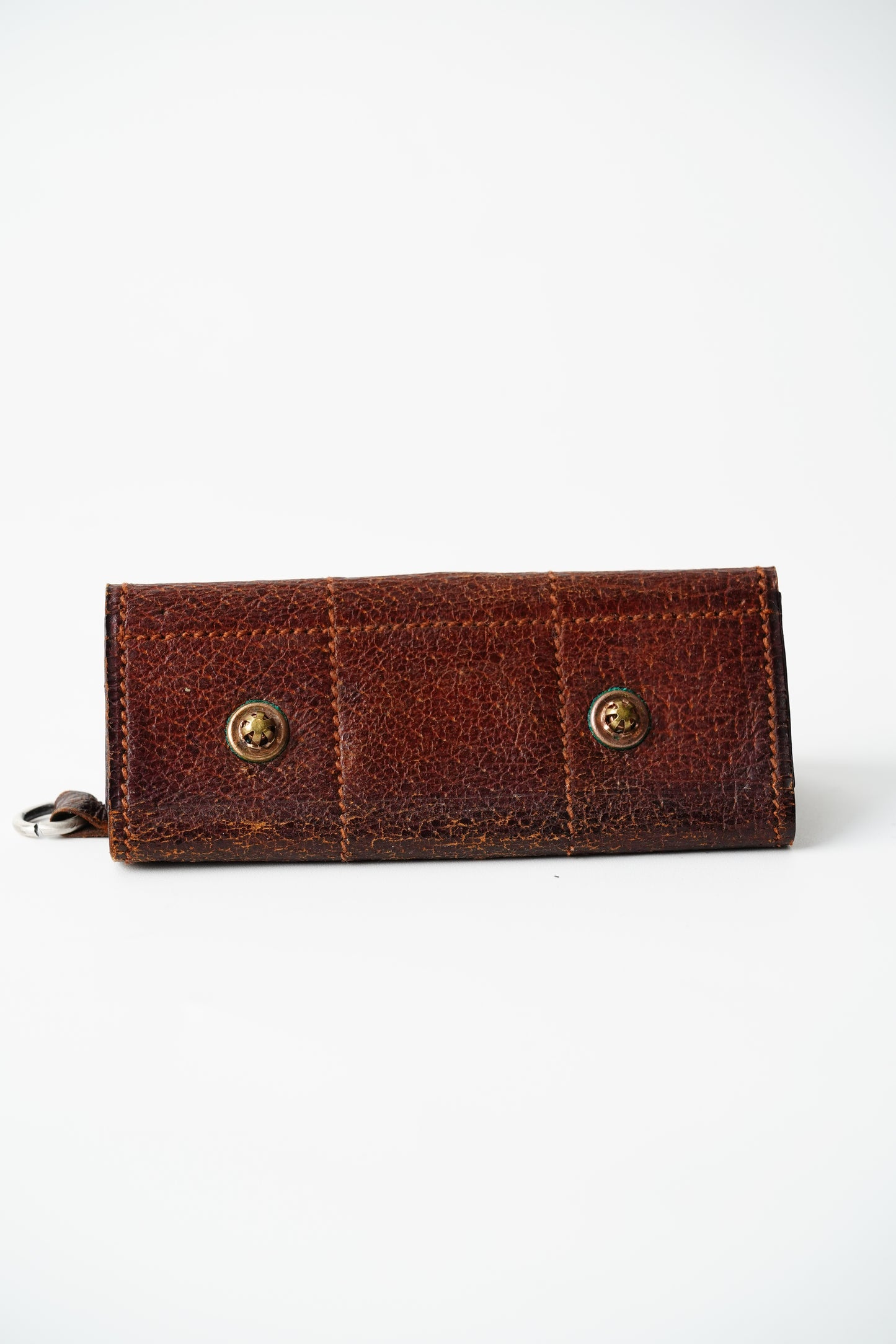 Antique Leather Coin Wallet with Tiered Pockets