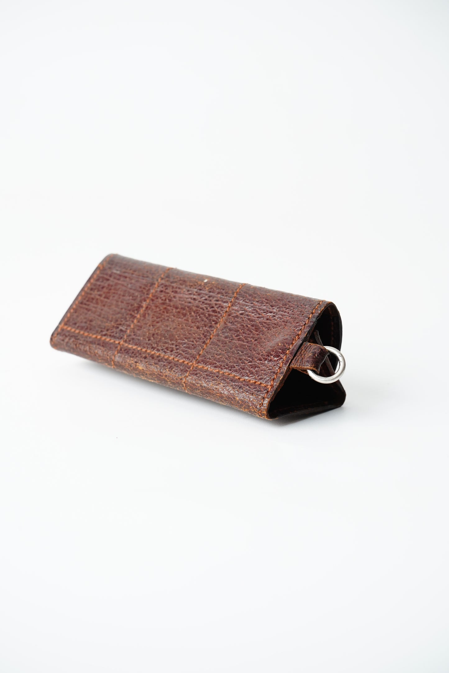 Antique Leather Coin Wallet with Tiered Pockets
