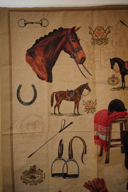 Large Equestrian Wall Tapestry – Dressage Horse Jacquard, European Made NEW