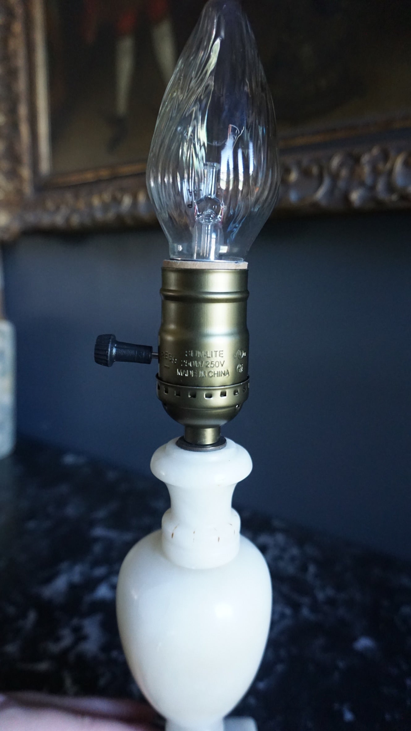 Pair of Petite Mid-Century Italian Alabaster Urn Lamps